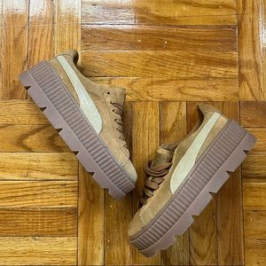 Fenty x Puma Rihanna Tan Suede Cleated Platform Creeper Sneaker Size 9